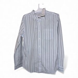 Classic Blue Striped Dress Shirt for Men
